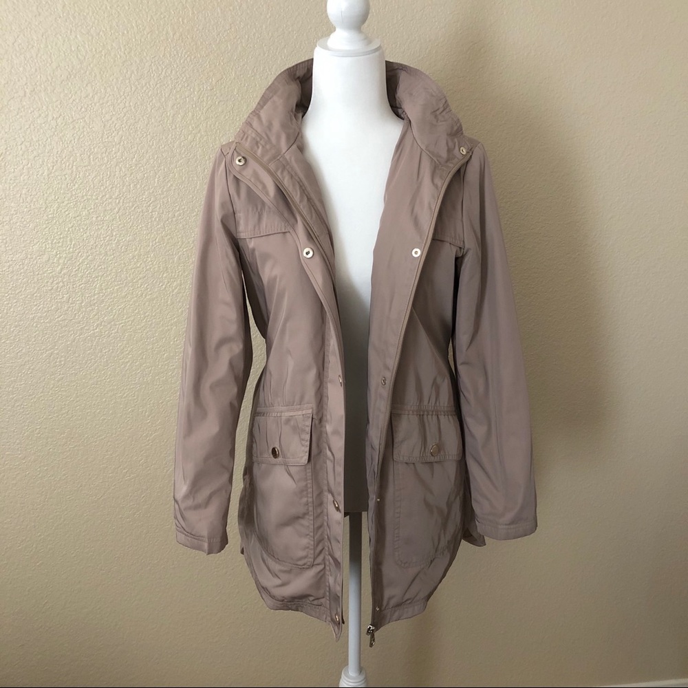 (S) Eliza J Taupe Tan Long Waterproof Winter Coat